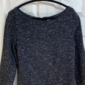 Old Navy Tunic Top in Space Dye Black and Gray, M Tall